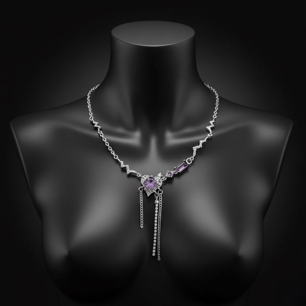 Amethyst Heart Necklace