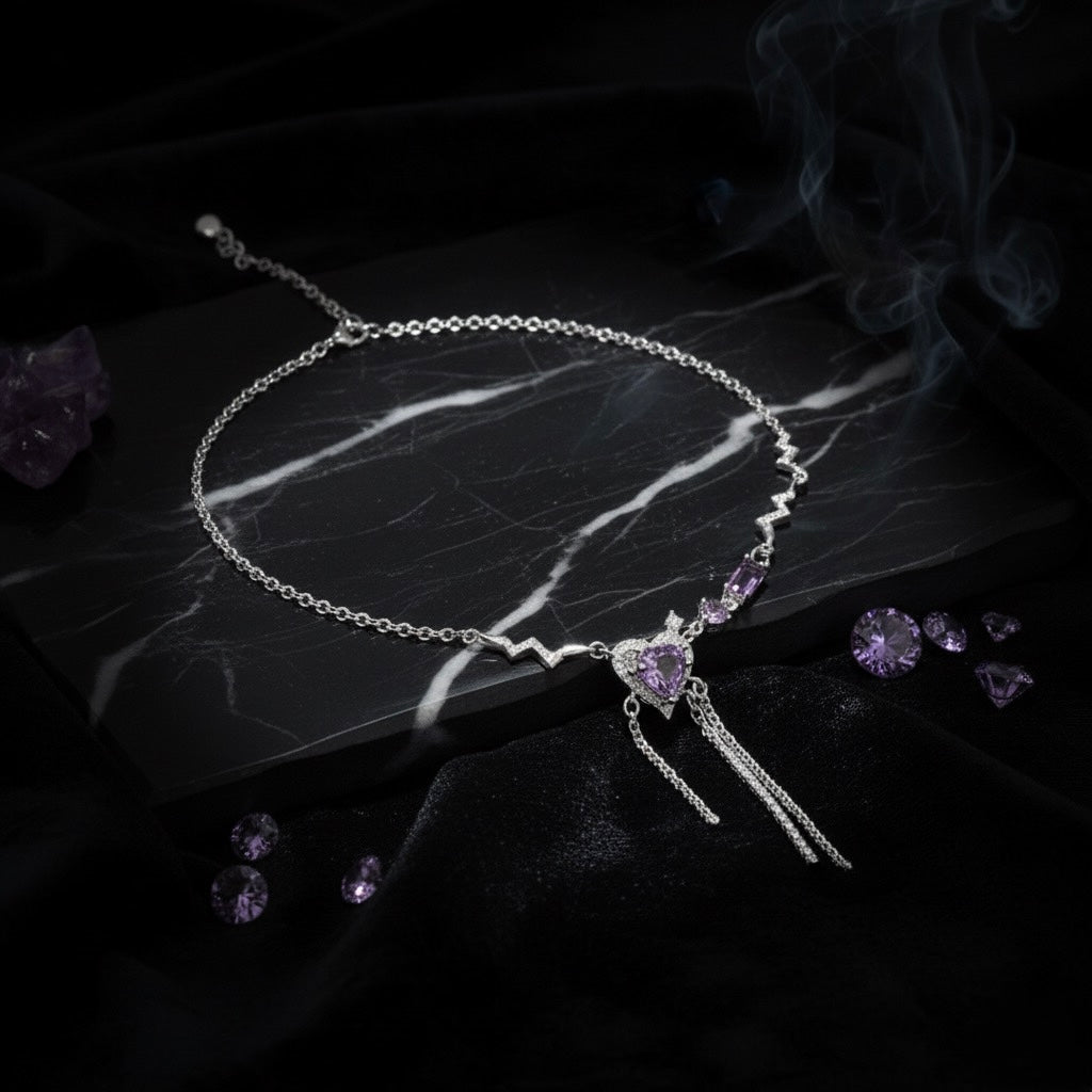 Amethyst Heart Necklace